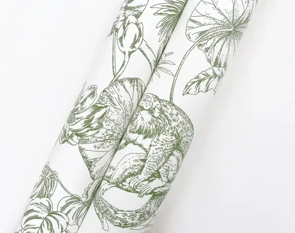 Papel pintado estampado floral en color negro Tropical Sketch Toile RT7841