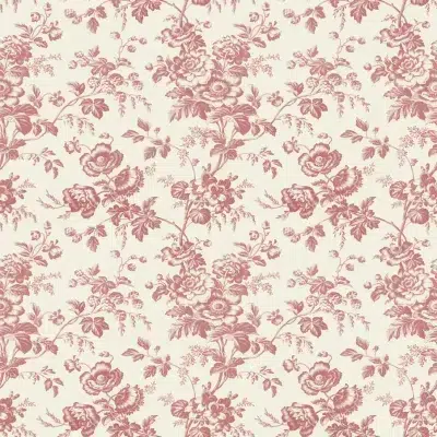 Papel pintado de Toile de Jouy en color rojo Anemone Toile RT7871