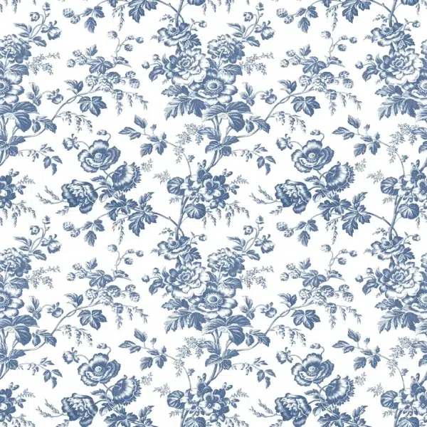 Papel pintado de Toile de Jouy en color azul Anemone Toile RT7873