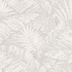 Papel pintado de hojas en color gris Palm Cove Toile RT7922