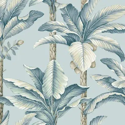 Papel pintado tropical en color azul Savannah Grass I LS60102