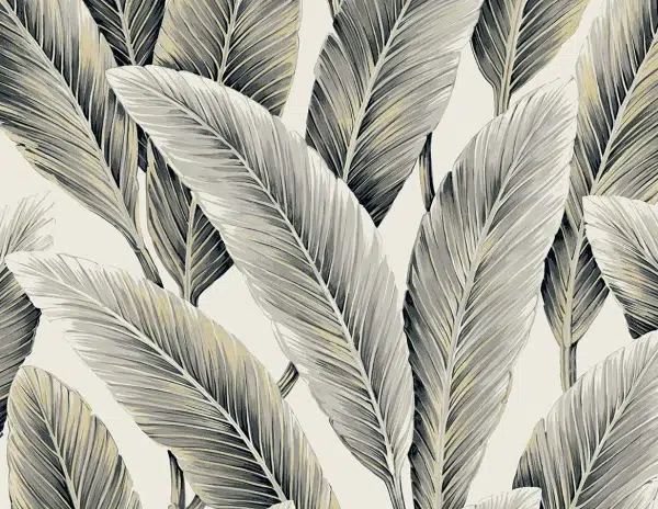 Papel pintado de hojas en color gris Savannah Grass II LS60200