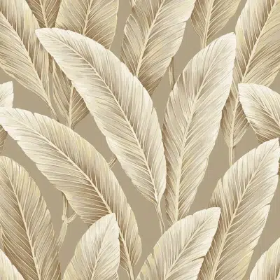 Papel pintado de hojas en color beige Savannah Grass II LS60205