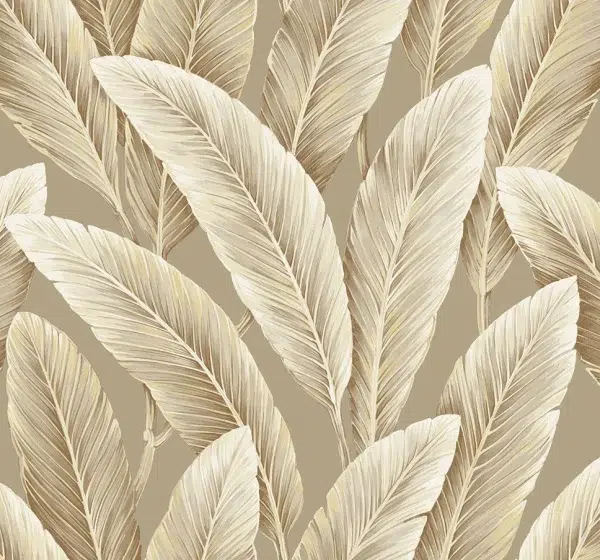 Papel pintado de hojas en color beige Savannah Grass II LS60205