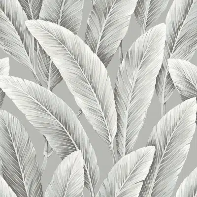 Papel pintado de hojas en color gris Savannah Grass II LS60218