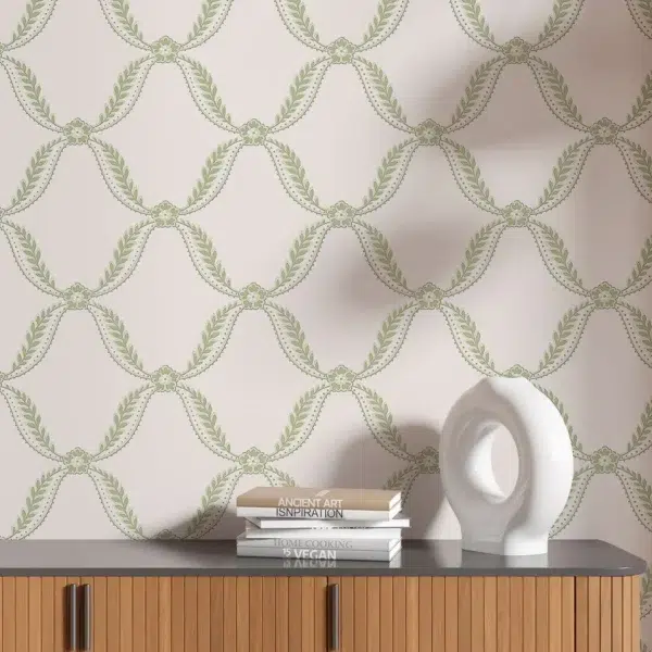 Papel pintado de trellis en color morado Tate Trellis AT57880